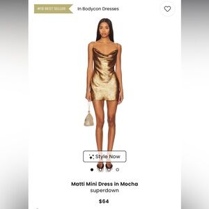Gold mini dress